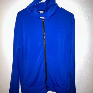 Vibrant Blue Zip-Up Hoodie